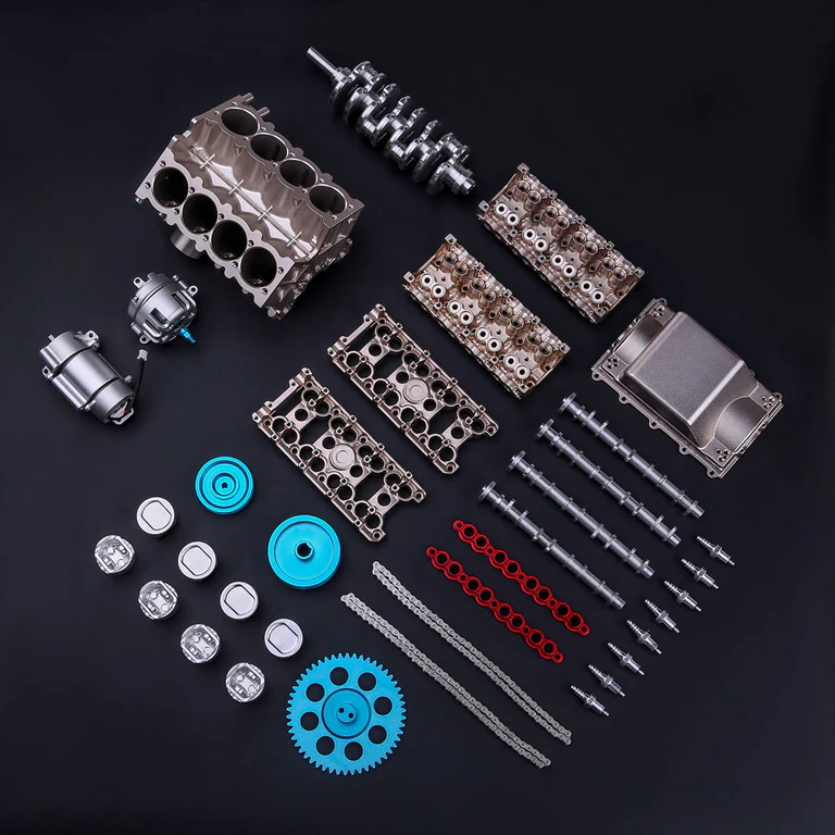 V8エンジン模型キット・CNC加工部品-bldb