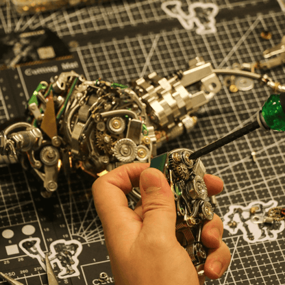 大人向けの1087ピースのメタル製3D DIY機械式ブルアニマルモデル組み立てキット