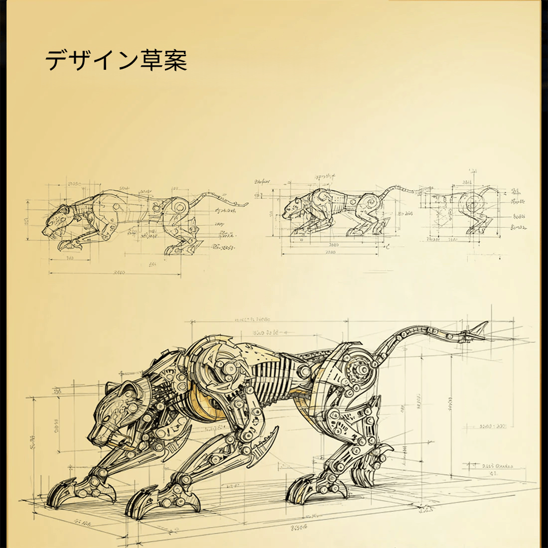 3Dメタル機械式 怒れるヒョウ 捕食者 モデルキット（506ピース）