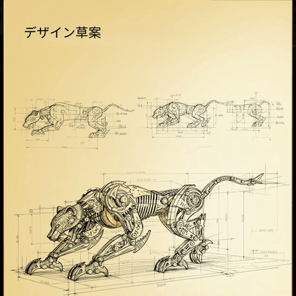 3Dメタル機械式 怒れるヒョウ 捕食者 モデルキット（506ピース）