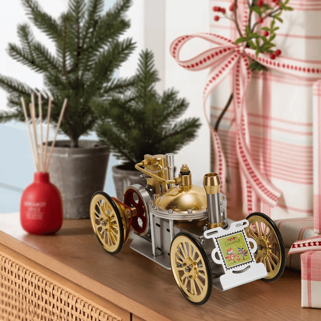 アンティーク ライブスチームカーモデル ゴールデンクリスマス