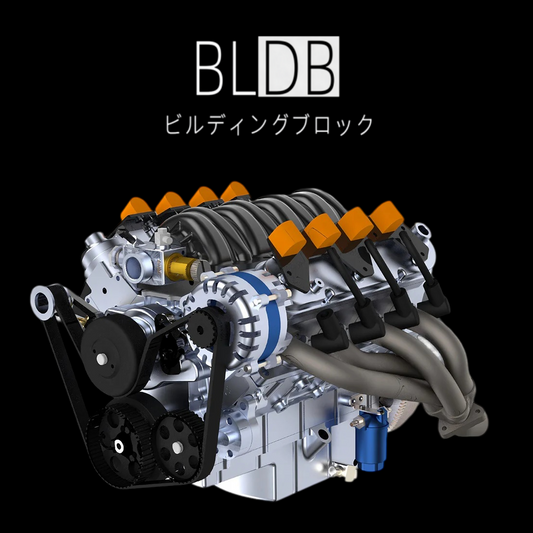 CISON LS-52シルバーとレッドのV8エンジン外観