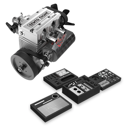 SEMTO ST-NF2／FS-L200AC 7cc 直列2気筒4ストロークエンジン組立キット｜シルバー特別限定版