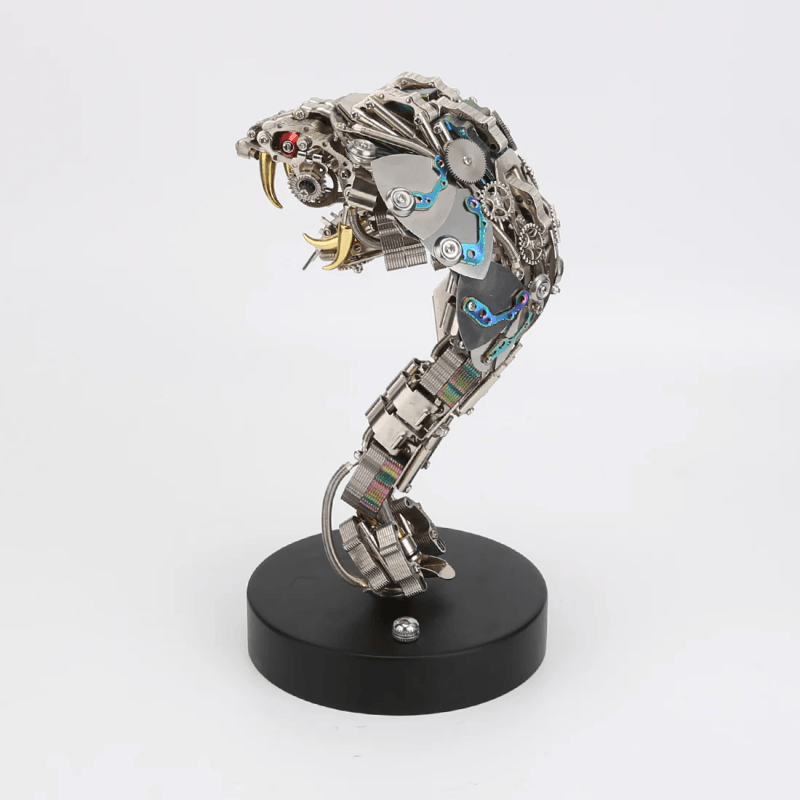 蛇コブラ彫刻 3Dメタルパズル メカニカルパンク組み立てモデル 400+ピース