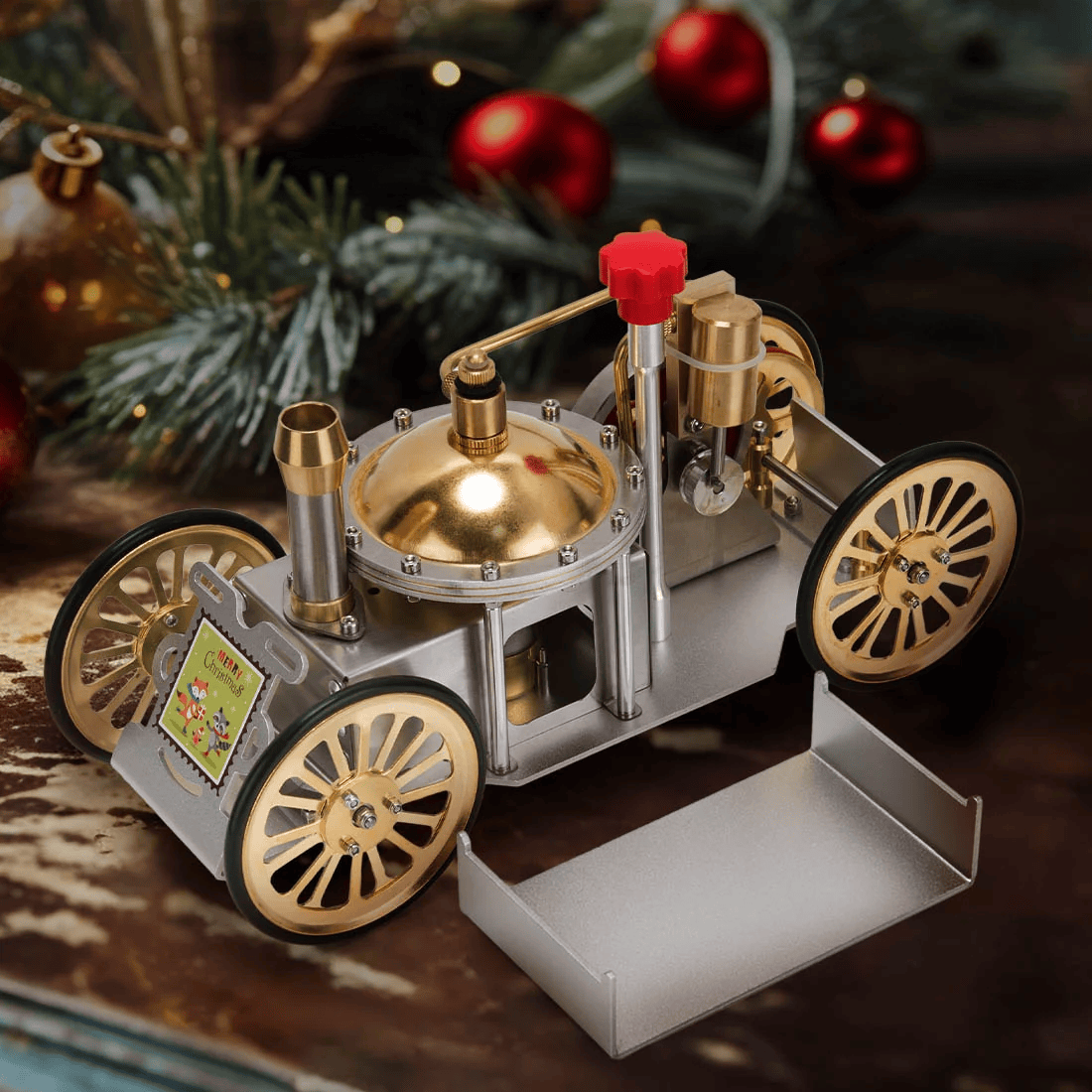 アンティーク ライブスチームカーモデル ゴールデンクリスマス