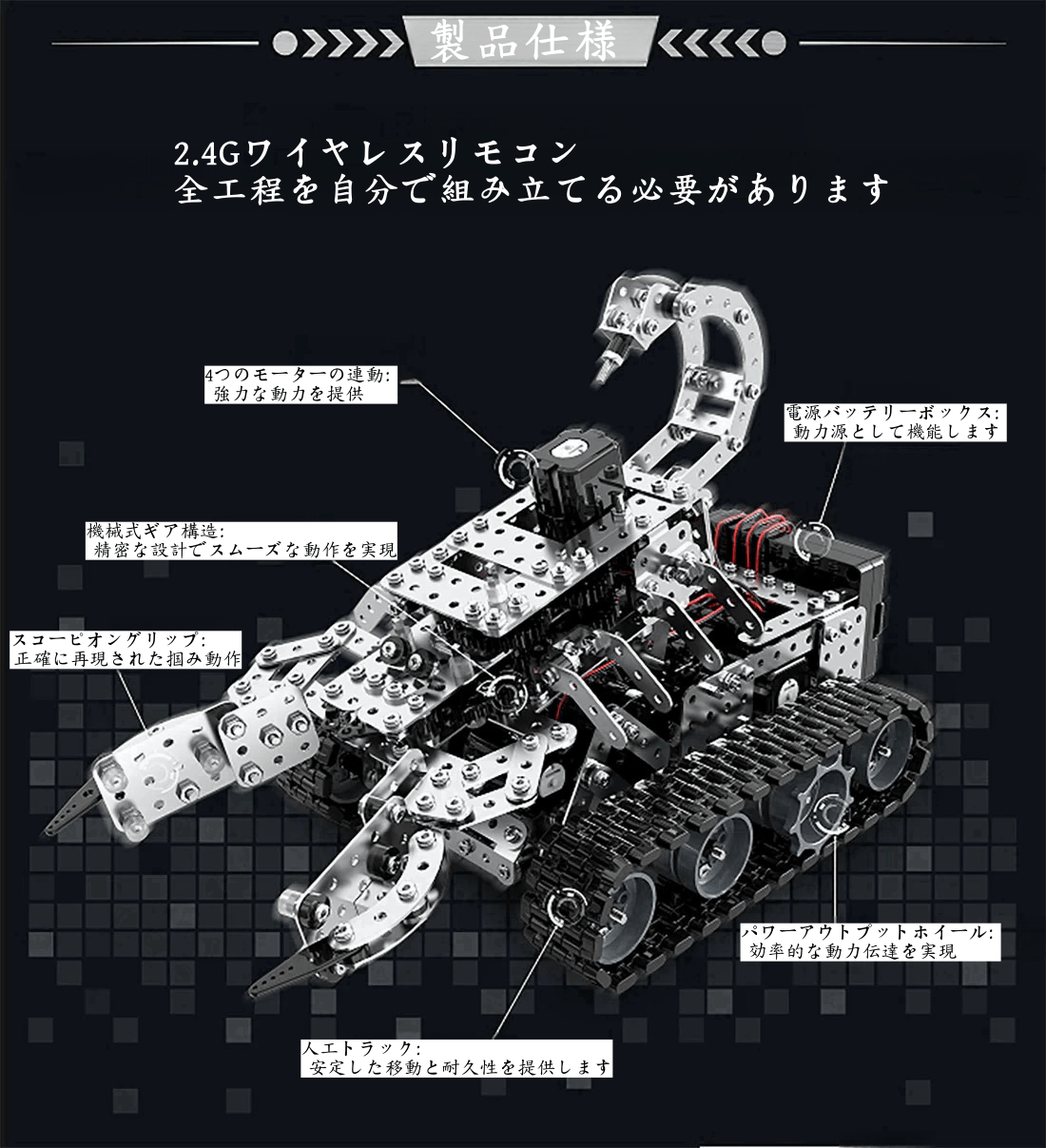 メカニカルRCサソリタンク 3Dメタル組み立てモデルキット