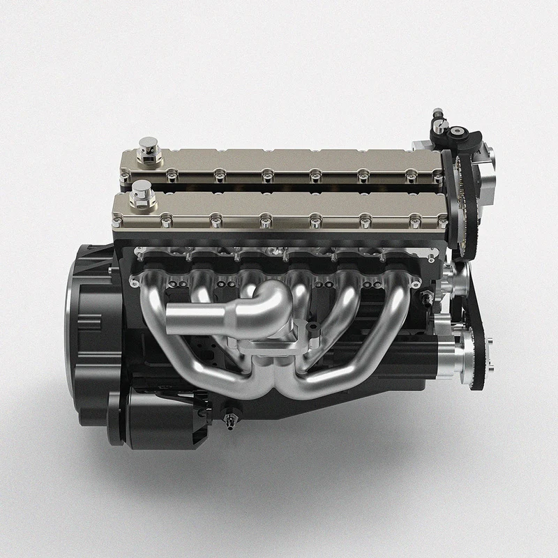 ENJOMOR GS-L6 28ccエンジンのクランクケースと出力部