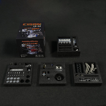 CISON LS-52のV型シリンダーブロックとピストン