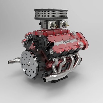 78cc V8エンジンの3本ピストンリング構成とシリンダーライナー
