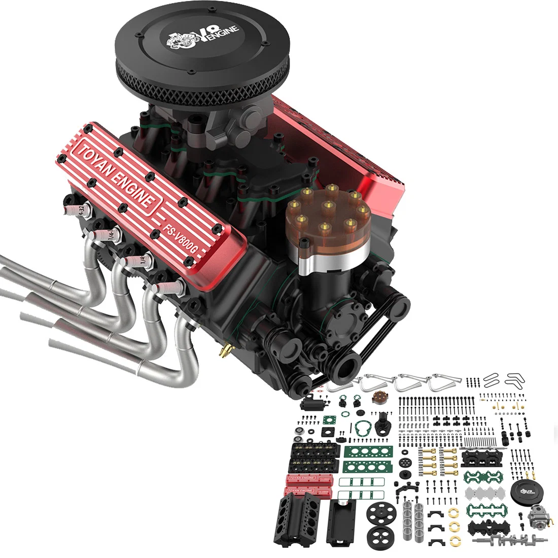 RCモデルへの搭載を考慮したTOYAN V8エンジンの軽量設計
