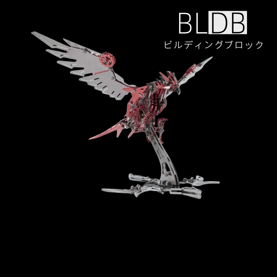 BLDB-3D金属製潮流玩具「プレデターホーク」立体メカモデル 組み立て式デスクトップディスプレイ 男性向けギフト