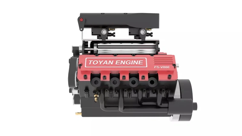 TOYAN FS-V800GCS機械式過給V8エンジンの側面外観