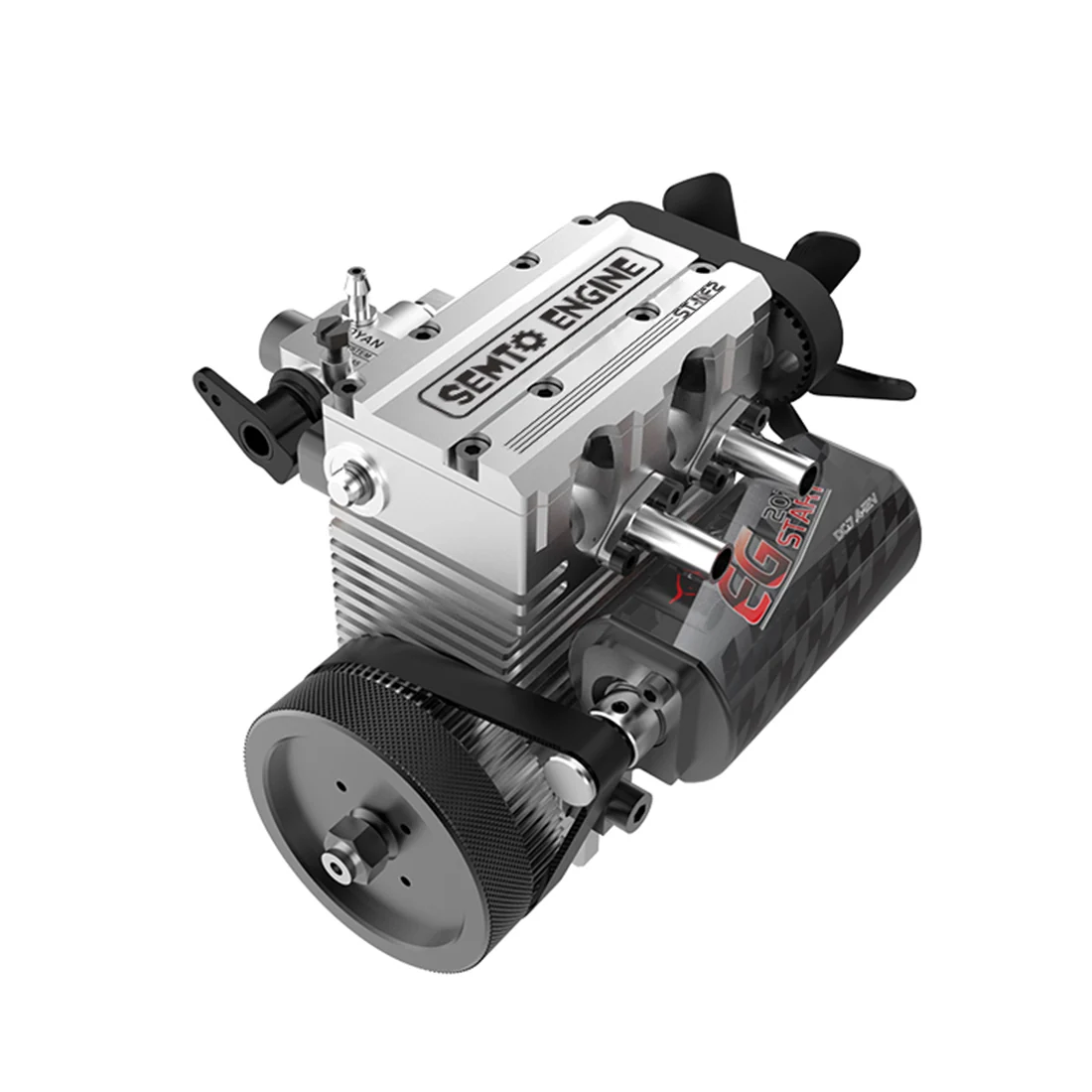 SEMTO ST-NF2／FS-L200AC 7cc 直列2気筒4ストロークエンジン組立キット｜シルバー特別限定版