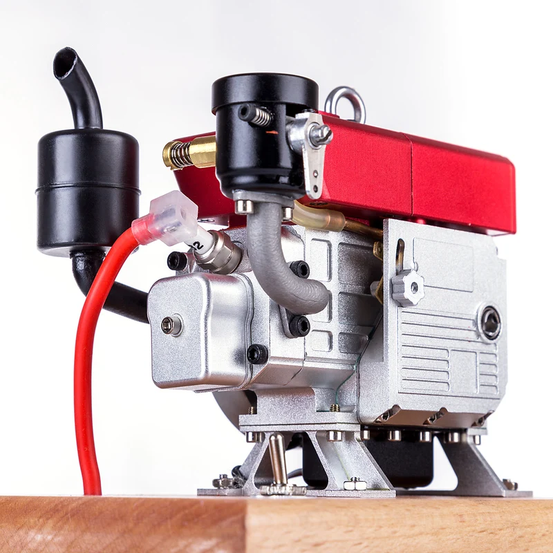 CISON L100単気筒4ストロークエンジンのキャブレターと排気系
