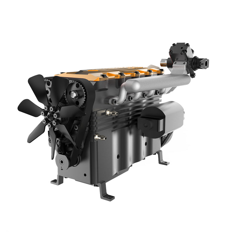 4本の排気管が見えるTOYAN FS-L400BGCガソリンエンジンの側面