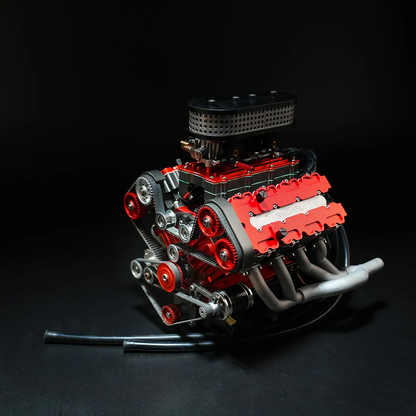 78cc DOHC V8エンジンのシリンダーヘッドと32バルブ機構