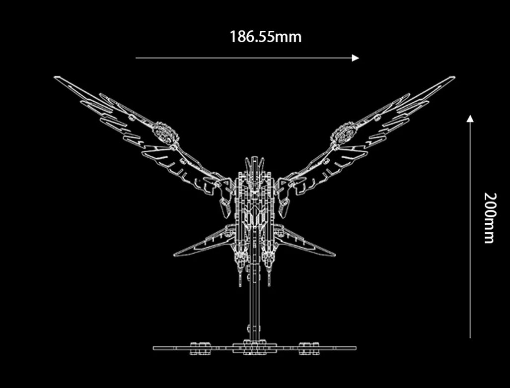 BLDB-3D金属製潮流玩具「プレデターホーク」立体メカモデル 組み立て式デスクトップディスプレイ 男性向けギフト