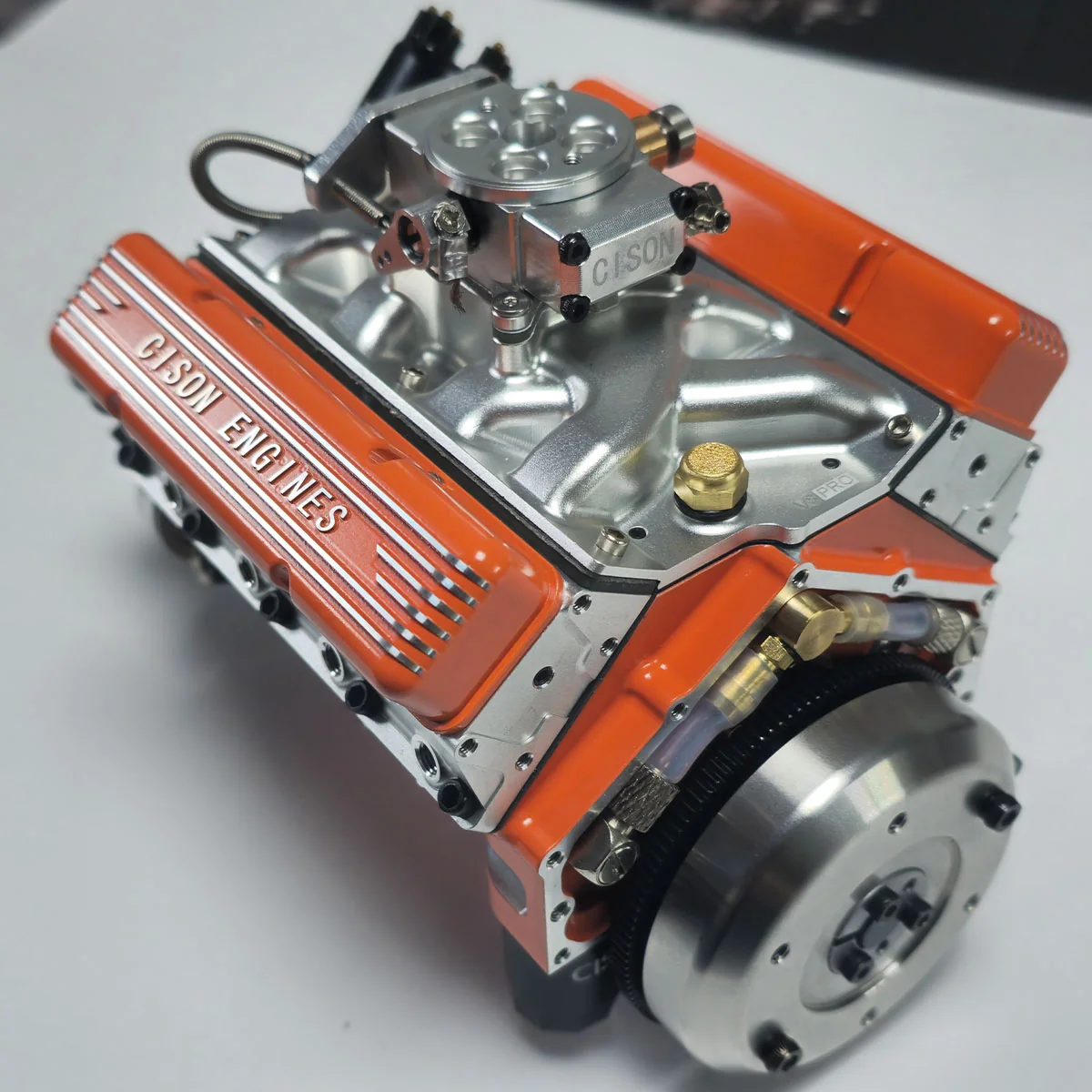 CISON V8-OHV-44 PRO 44cc 1/6スケール V8ガソリンエンジン組立キット｜4ストローク OHV 水冷