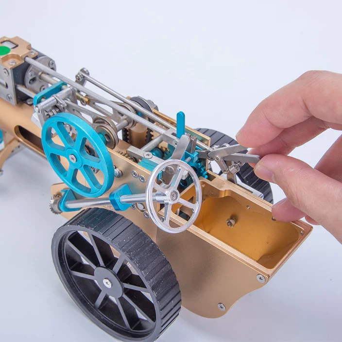 蒸気自動車メタルモデルの操作レバー周辺ディテール画像