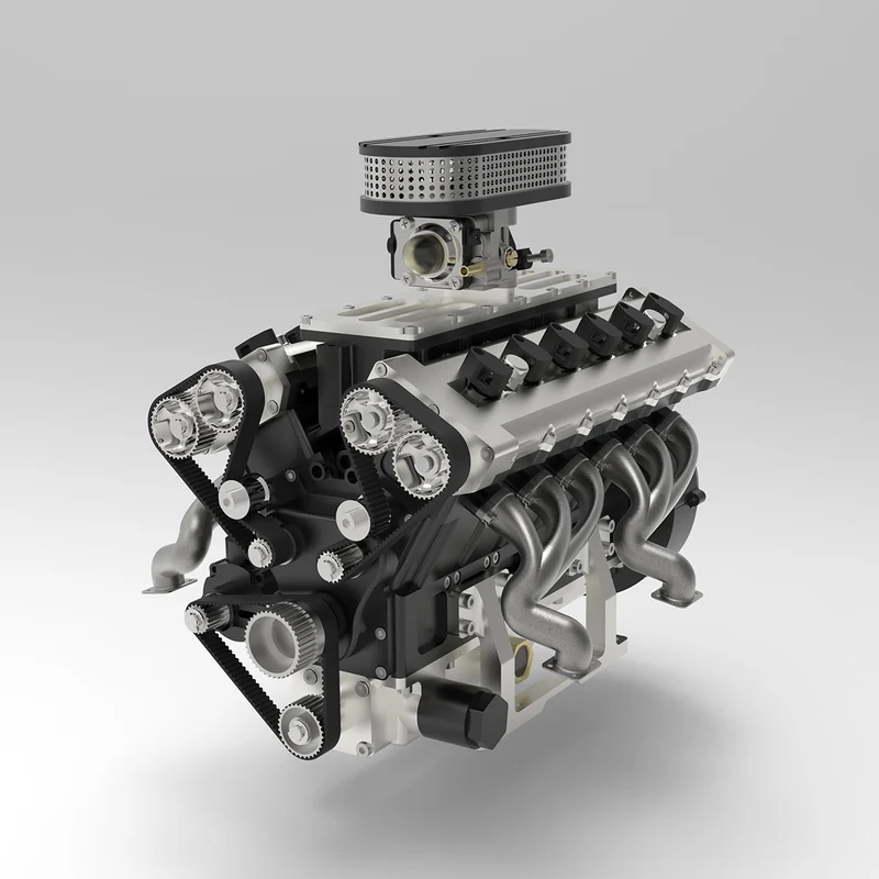 ENJOMOR GS-V12の水冷配管と冷却ポート