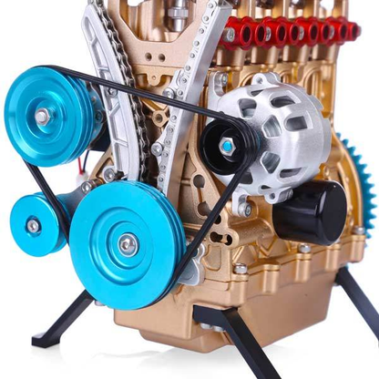 DM13-L4-T直列4気筒模型のピストン連動機構を示す断面