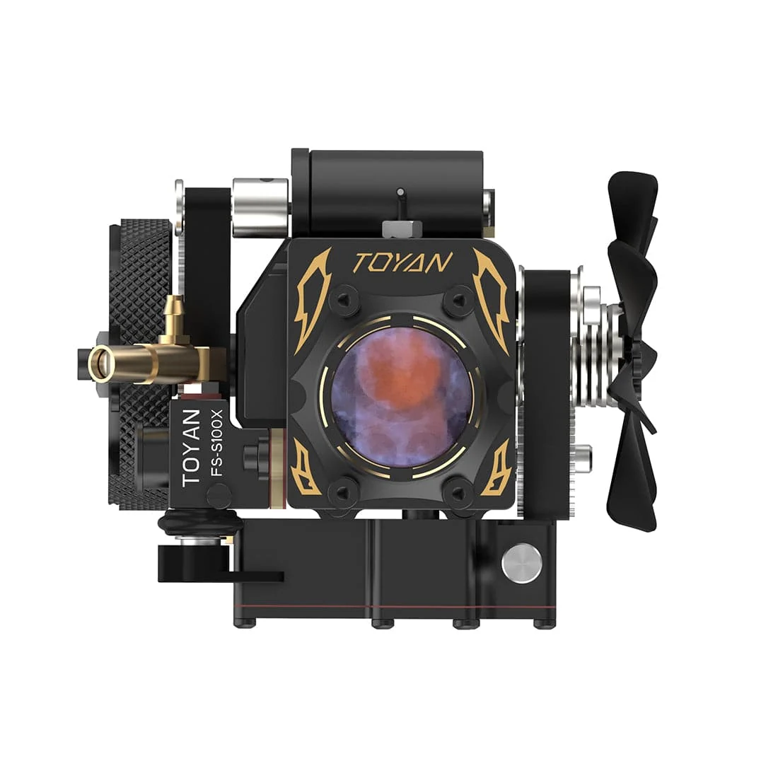 TOYAN FS-S100ATの金属製精密部品クローズアップ