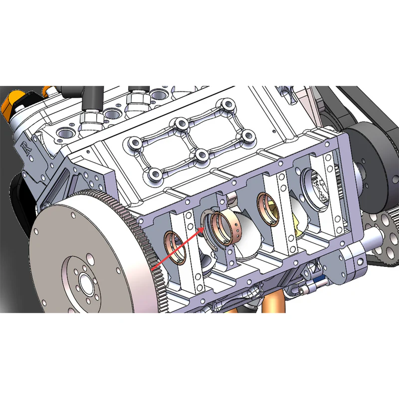 LS-52の8本の専用スパークプラグ装着部