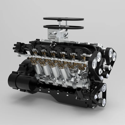 12気筒V型DOHCシリンダーヘッドのディテール