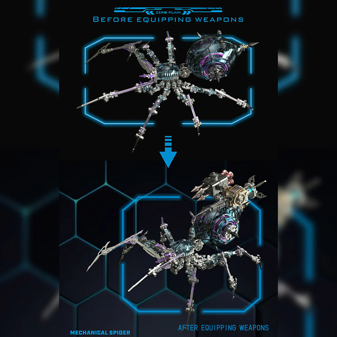 ヴォイドグリーム —ファントムテック・ウォースパイダー、光る武器付きメタルモデルキット