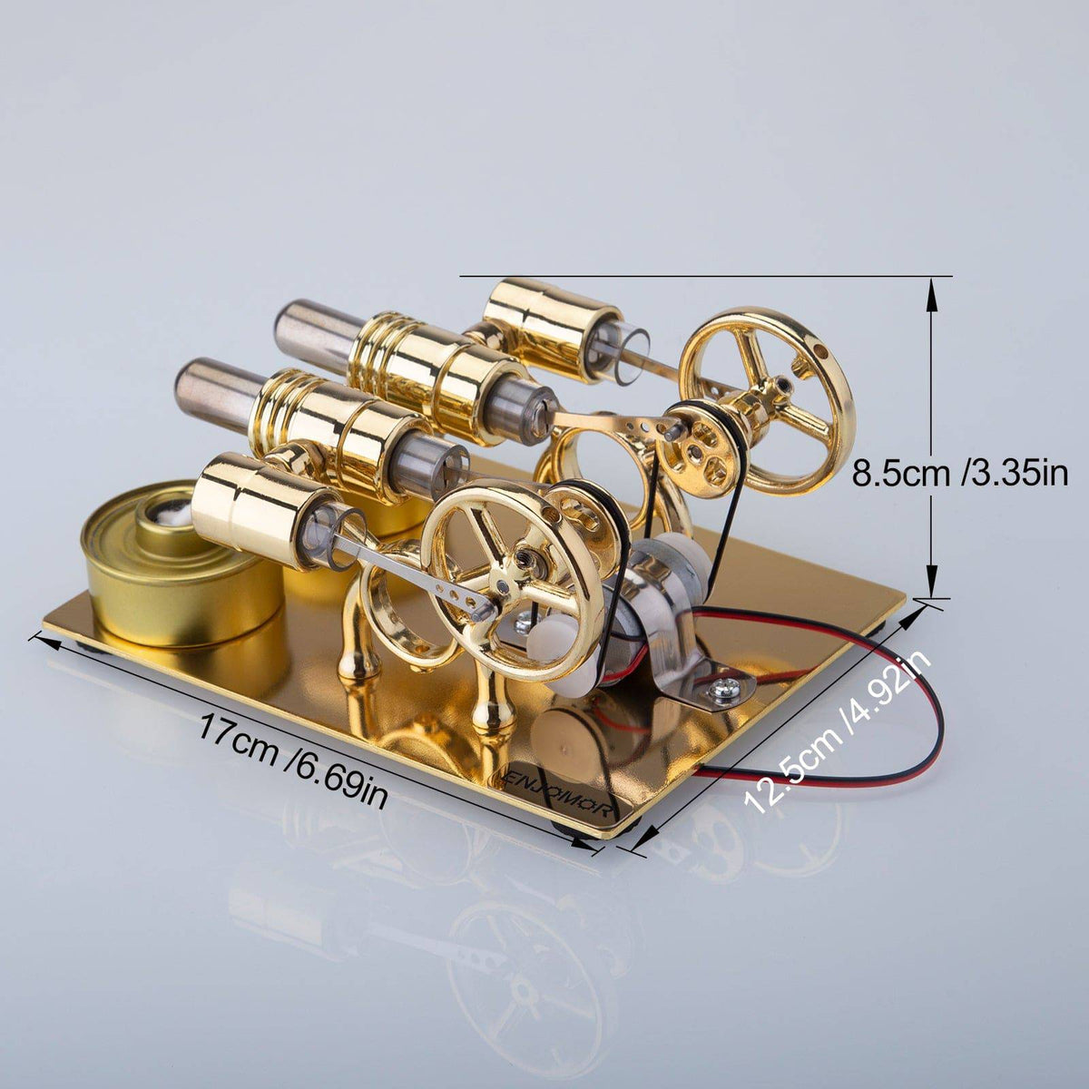 ENJOMOR 4気筒ホットエア・スターリングエンジン発電機